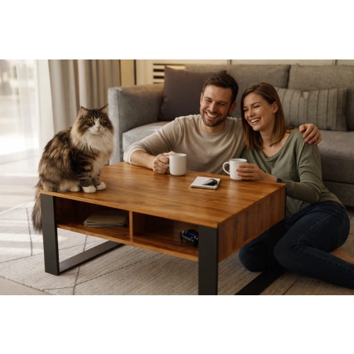 Stolik kawowy ST7 Dąb Wotan prostokątny nowoczesny loft